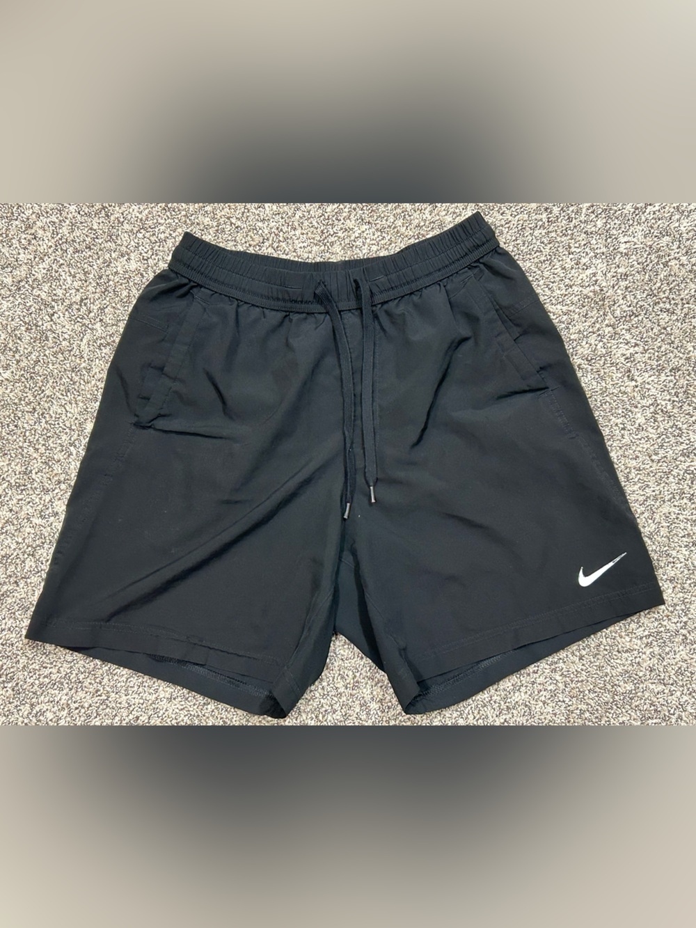 Nike Men's Black Athletic Drawstring Shorts with Swoosh Size S